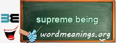 WordMeaning blackboard for supreme being